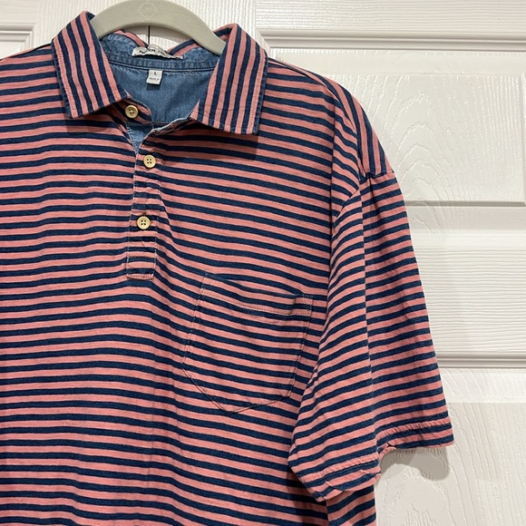 BUNDLE (2) Peter Millar Seaside Stripe Polos Mens Size Large - Picture 10 of 14